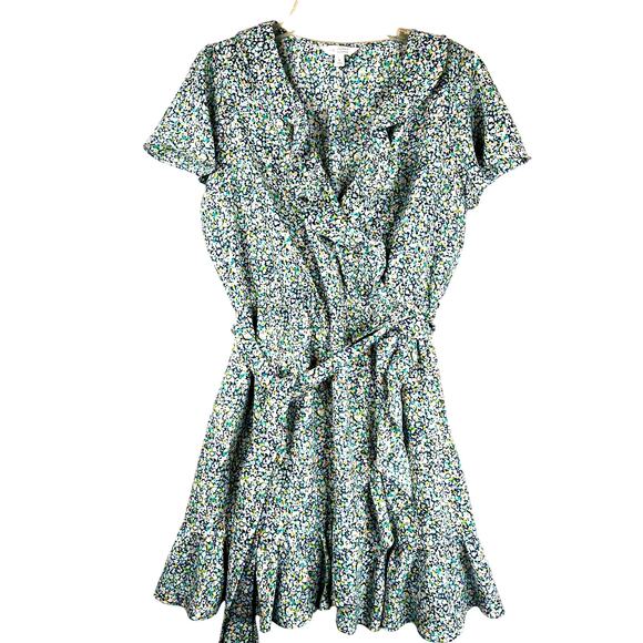 Lauren Conrad floral ruffle dress, size L EUC - Picture 1 of 12